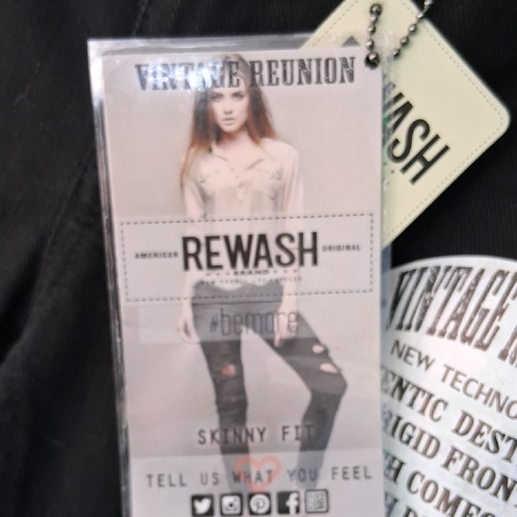 Rewash Black Skinny Distressed Jeans - Picture 2 of 6